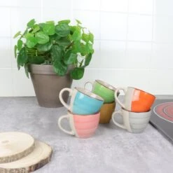 Orange85 Espresso Kopjes - Koffie - Set Van 6 - Meerdere Kleuren - 100 Ml - Aardewerk - Glazen - Met Oor - Koffiekopjes -Keukenbenodigdheden Winkel 1200x1200 554