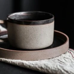 House Of Husk® Keramieke Kop En Schotel Set - Koffiekopjes - Theemokken - Koffiemokken - 250 Ml - Bruin Aardewerk -Keukenbenodigdheden Winkel 1200x1200 608