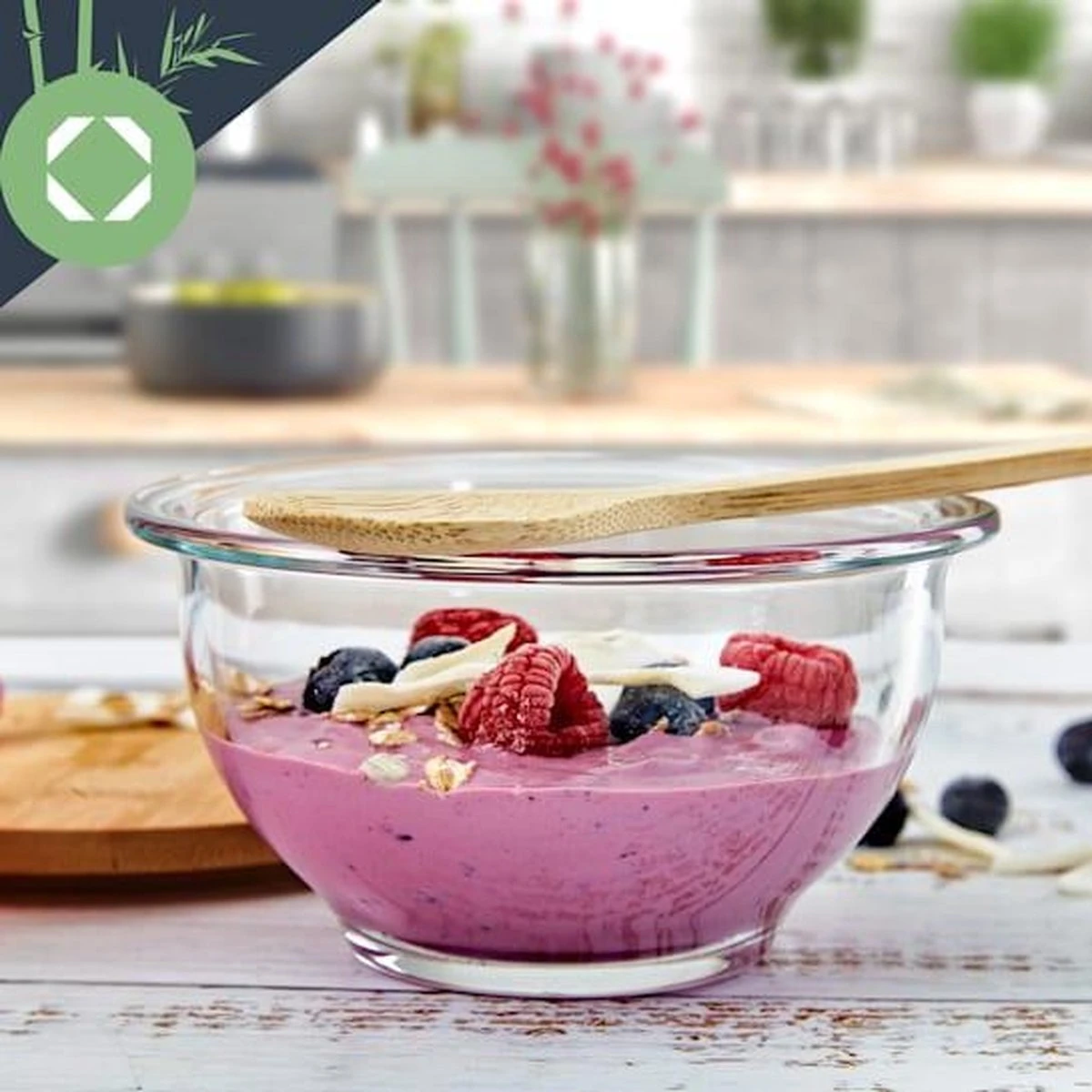 Klarstein Glazen Serveerschaal Met Bamboe Deksel - Afwasmachinebestendig - Veelzijdig Inzetbaar 2 Klarstein Glazen Serveerschaal Met Bamboe Deksel - Afwasmachinebestendig - Veelzijdig Inzetbaar - Afbeelding 2