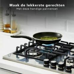Cheqo® PRO 3-Delige Koekenpannenset - Koekenpan Set - Pannenset - Geperst Aluminium - Geschikt Voor Gas, Elektrisch, Keramisch, Halogeen Koken -Keukenbenodigdheden Winkel 1200x1200 671