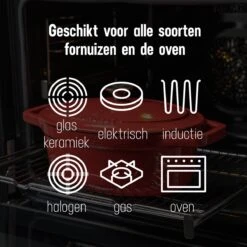Daumonet Bocuse Rouge Gietijzeren Braadpan - Sudderpan Kersen Rood - Ovaal - Ø 29 Cm - 3 Liter - PFAS & PFOA Vrij - Emaille - Geschikt Voor Alle Warmtebronnen - Elektrisch - Gas - Halogeen - Inductie - Keramisch - Vaatwasserbestendig -Keukenbenodigdheden Winkel 1200x1200 690