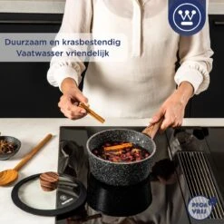 Westinghouse Steelpan Inductie - Ø 20 Cm - Zwart Marmer - Speciale Editie -Keukenbenodigdheden Winkel 1200x1200 693