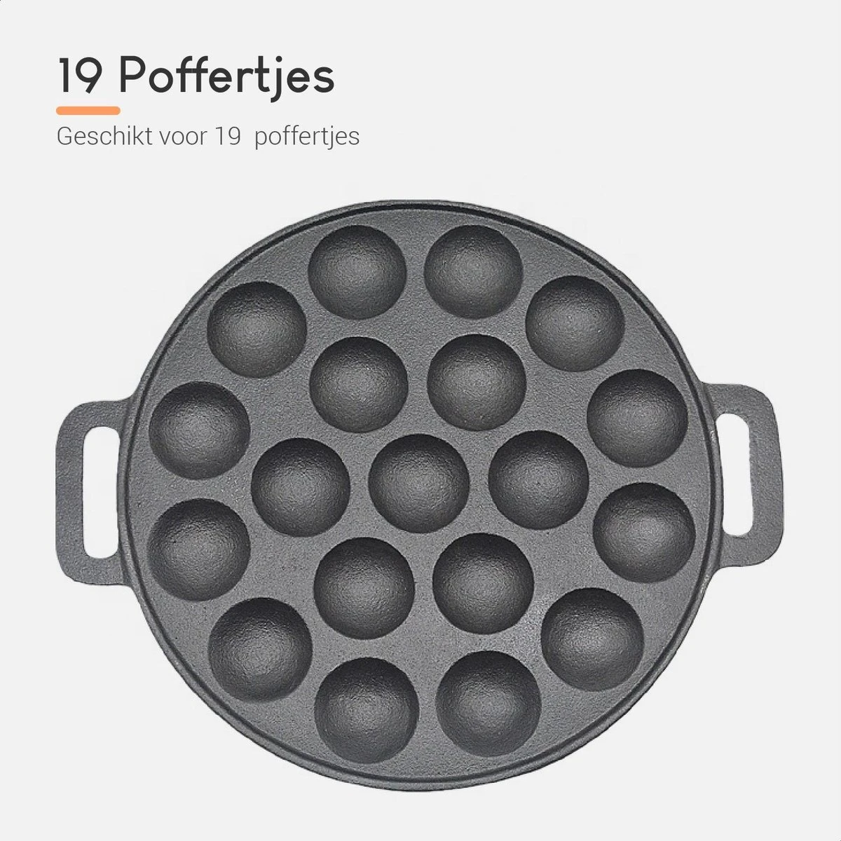 Ocina Poffertjespan – Combo Pack – 19 Poffertjes – Poffertjesmaker – Poffertjespan Inductie – Poffertjespan Electrisch – Gietijzeren Pan - Inclusief Doseerfles, Handvaten, 6x Poffertjesvorken En Invetkwast – Gratis Receptenboek 3 Ocina Poffertjespan – Combo Pack – 19 Poffertjes – Poffertjesmaker – Poffertjespan Inductie – Poffertjespan Electrisch – Gietijzeren Pan - Inclusief Doseerfles, Handvaten, 6x Poffertjesvorken En Invetkwast – Gratis Receptenboek - Afbeelding 3