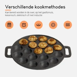 Ocina Poffertjespan – Combo Pack – 19 Poffertjes – Poffertjesmaker – Poffertjespan Inductie – Poffertjespan Electrisch – Gietijzeren Pan - Inclusief Doseerfles, Handvaten, 6x Poffertjesvorken En Invetkwast – Gratis Receptenboek 13 Ocina Poffertjespan – Combo Pack – 19 Poffertjes – Poffertjesmaker – Poffertjespan Inductie – Poffertjespan Electrisch – Gietijzeren Pan - Inclusief Doseerfles, Handvaten, 6x Poffertjesvorken En Invetkwast – Gratis Receptenboek -Keukenbenodigdheden Winkel 1200x1200 709