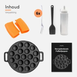 Ocina Poffertjespan – Combo Pack – 19 Poffertjes – Poffertjesmaker – Poffertjespan Inductie – Poffertjespan Electrisch – Gietijzeren Pan - Inclusief Doseerfles, Handvaten, 6x Poffertjesvorken En Invetkwast – Gratis Receptenboek 19 Ocina Poffertjespan – Combo Pack – 19 Poffertjes – Poffertjesmaker – Poffertjespan Inductie – Poffertjespan Electrisch – Gietijzeren Pan - Inclusief Doseerfles, Handvaten, 6x Poffertjesvorken En Invetkwast – Gratis Receptenboek -Keukenbenodigdheden Winkel 1200x1200 713