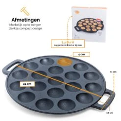 CuisiNoon® Poffertjespan Premium - Complete Poffertjesmaker Set - Inclusief Bakboek -Keukenbenodigdheden Winkel 1200x1200 822