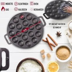 Rednas Poffertjespan Pakket - Incl. Luxe Giftbox - Incl.Bakkwast/Vork/Doseerfles - RVS/Gietijzer -Keukenbenodigdheden Winkel 1200x1200 826