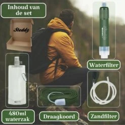 Waterfilter Survival Steddy Pro - Zuiver Gratis Drinkwater - Waterfles Waterzuivering - Waterfilter Kraan - Outdoor - FILTER 4000 LITER! -Keukenbenodigdheden Winkel 1200x1200 83