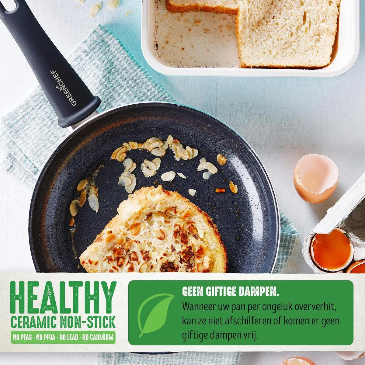 GreenChef Soft Grip Pannenset - 10-Delig - Keramisch - Inductie 4 GreenChef Soft Grip Pannenset - 10-Delig - Keramisch - Inductie - Afbeelding 4