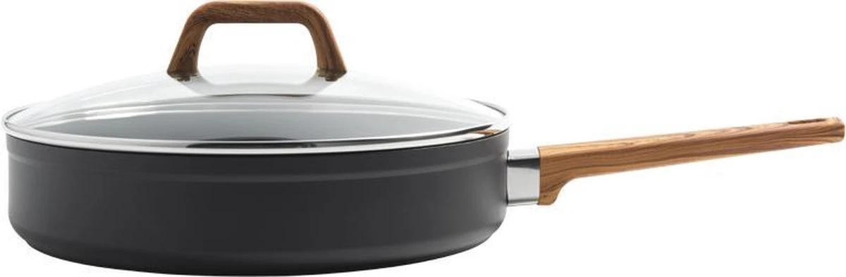 Gero Mark Hapjespan Met Deksel Ø 28 Cm - Aluminium - Inductie - PFAS-vrij 2 Gero Mark Hapjespan Met Deksel Ø 28 Cm - Aluminium - Inductie - PFAS-vrij - Afbeelding 2