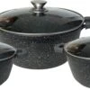 Cheffinger Steelpan Set 6-delig - 20-24-28cm - Zwart