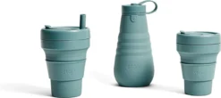 Stojo - Biggie Cup - 470 Ml - Herbruikbaar - Opvouwbaar - Groen -Keukenbenodigdheden Winkel 1200x532