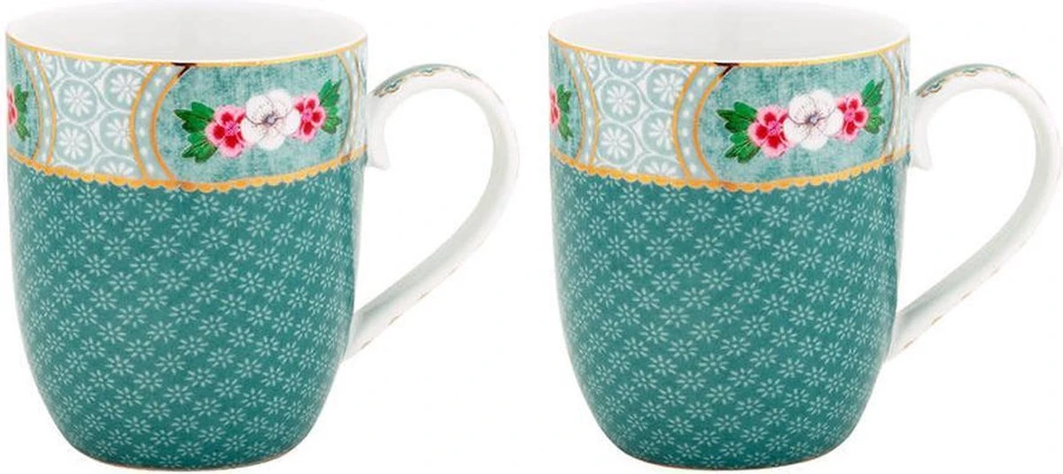 Pip Studio Blushing Birds Set Van 2 Mokken 145 Ml - Porselein 1 Pip Studio Blushing Birds Set Van 2 Mokken 145 Ml - Porselein
