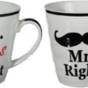 Mr Right En Mrs Always Right Beker Set Voor Hem En Haar - Cadeau Set/gift Set - Huwelijk/Bruiloft/Valentijnsdag