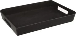 Dienblad/serveerblad Rechthoekig 35 X 25 Cm Zwart Met Handvaten - Serveerbladen, Dienbladen & Keukenbenodigdheden