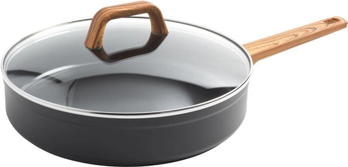 Gero Mark Hapjespan Met Deksel Ø 28 Cm - Aluminium - Inductie - PFAS-vrij 1 Gero Mark Hapjespan Met Deksel Ø 28 Cm - Aluminium - Inductie - PFAS-vrij