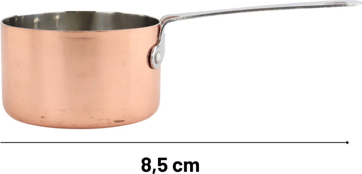 Orange85 Sauspan - Koper - 5x8,5cm - Staal 6 Orange85 Sauspan - Koper - 5x8,5cm - Staal - Afbeelding 6