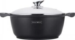 Royalty Line - Marble Soep/braadpan - Met Glazen Deksel Zwart - 24 CM. RL-BS24ML -Keukenbenodigdheden Winkel 1200x644 2