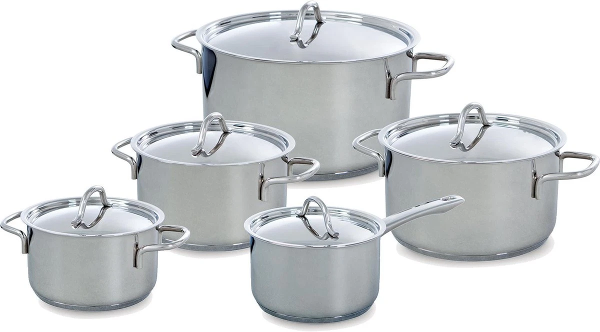 BK Profiline Pannenset - 5 Delig - RVS - Nductie 1 BK Profiline Pannenset - 5 Delig - RVS - Nductie