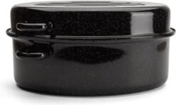 Emalia Geëmailleerde Braadpan Met Deksel 7L - Braadslede - Bakpan - Grillpan - Emaille - Zwart -Keukenbenodigdheden Winkel 1200x712 1