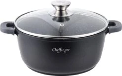 Cheffinger Pannenset 6-delig - Inductie - Met Deksels - Zwart - Koudgrepen - Ø20, 24 & 28 Cm -Keukenbenodigdheden Winkel 1200x755 2