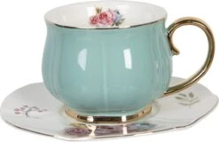 Clayre & Eef Kop En Schotel Set Van 6 250 Ml Meerkleurig Porselein Rond Bloemen Servies Cadeau Voor Haar Cappuccino -Keukenbenodigdheden Winkel 1200x776 1