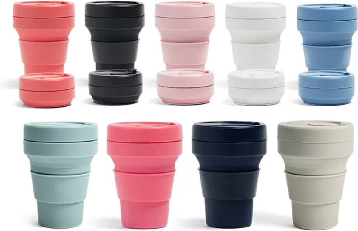 Koffiebeker - Reisbeker - Siliconen Beker - Opvouwbaar - Zwart - Drinkbeker - To Go 3 Koffiebeker - Reisbeker - Siliconen Beker - Opvouwbaar - Zwart - Drinkbeker - To Go - Afbeelding 3