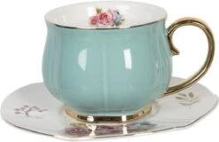 Clayre & Eef Kop En Schotel Set Van 6 250 Ml Meerkleurig Porselein Rond Bloemen Servies Cadeau Voor Haar Cappuccino -Keukenbenodigdheden Winkel 1200x779