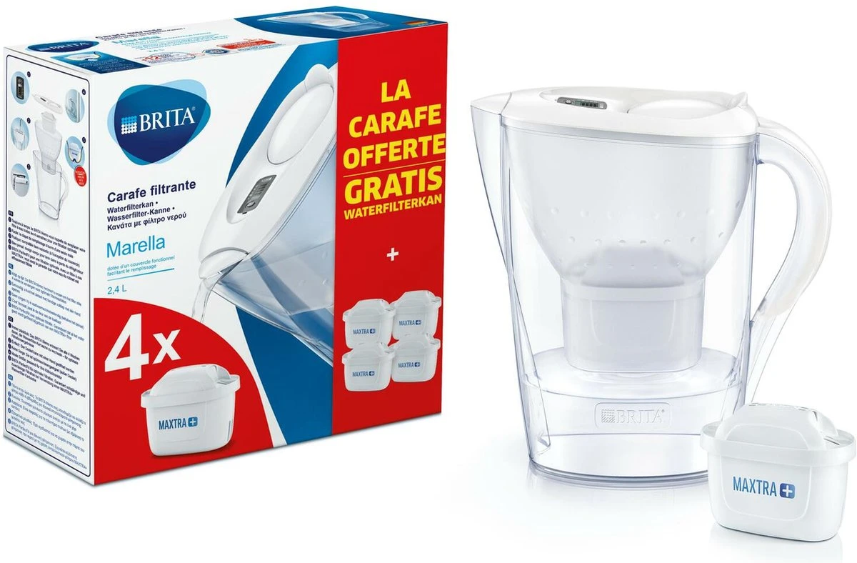 BRITA Waterfilterbundel Marella Cool White + 4 MAXTRA+ Filterpatronen 5 BRITA Waterfilterbundel Marella Cool White + 4 MAXTRA+ Filterpatronen - Afbeelding 5
