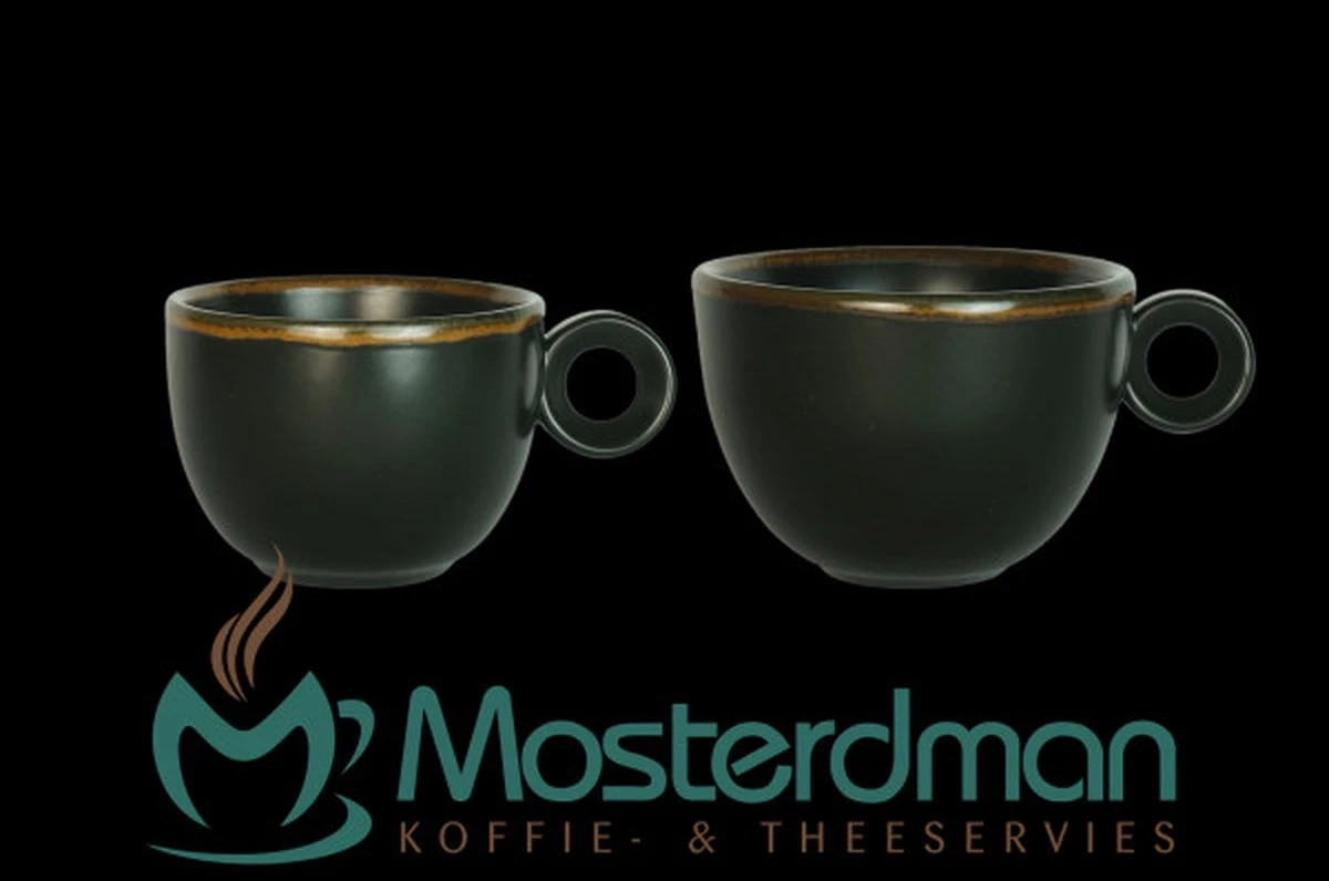 Cappuccinokopje - 200ml - Mosterdman - 6 Kopjes Mat Zwart Gloomy 3 Cappuccinokopje - 200ml - Mosterdman - 6 Kopjes Mat Zwart Gloomy - Afbeelding 3