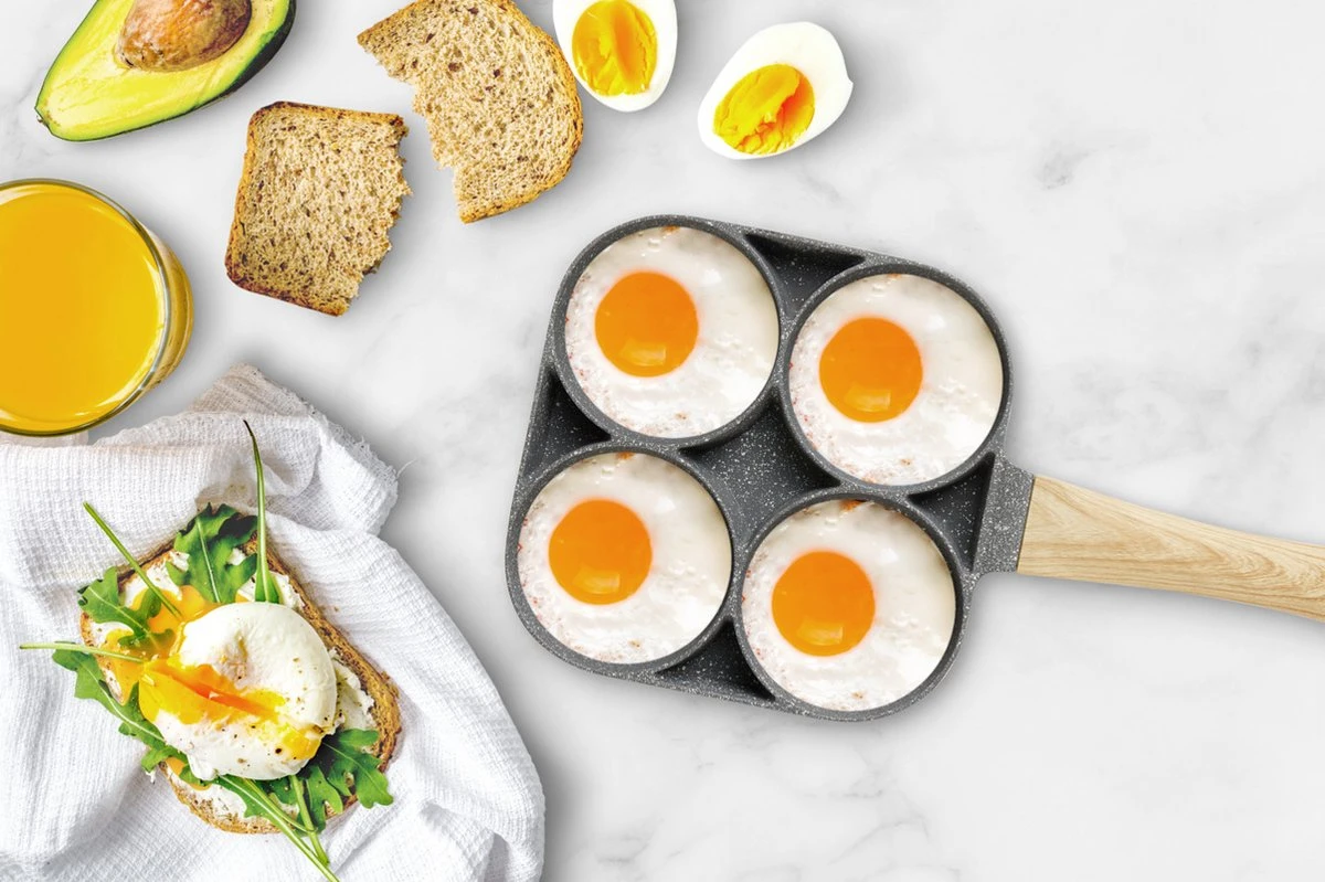 Magnani - Eierpan - 4 Bakplaten Van ⌀ 8 Cm - Voor Gas- En Elektrische Kookplaten - Aluminium - Houten Handvat - 38 X 18.7 X 2 Cm 4 Magnani - Eierpan - 4 Bakplaten Van ⌀ 8 Cm - Voor Gas- En Elektrische Kookplaten - Aluminium - Houten Handvat - 38 X 18.7 X 2 Cm - Afbeelding 4