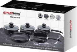 Herzberg HG-5003BK: 8 Pieces Marble Cookware Set - Black -Keukenbenodigdheden Winkel 1200x819 2