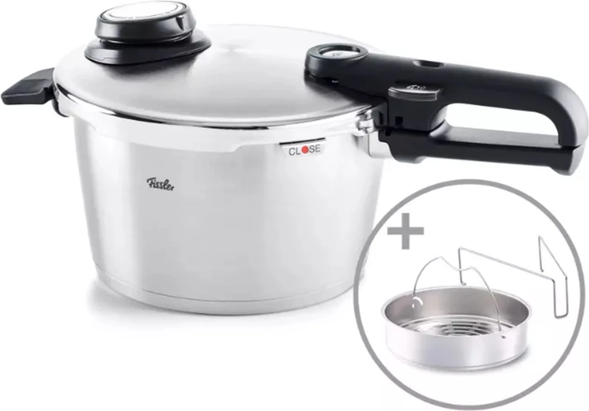 Fissler Vitavit Premium Snelkookpan Met Inzet - 4,5L 1 Fissler Vitavit Premium Snelkookpan Met Inzet - 4,5L