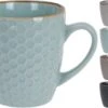 Excellent Houseware Set Van 4x Stuks Luxe Gekleurde Stoneware Bekers/koffiekopjes 200 Ml - Kopjes/koffiebekers