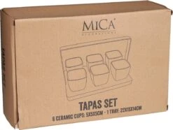 Mica Decorations - Luxe Tapas Set - 6 Zwarte Tapas Schaaltjes Op Houten Tapasplank - Servies - Borrelplank Olijfhout -Keukenbenodigdheden Winkel 1200x902 1