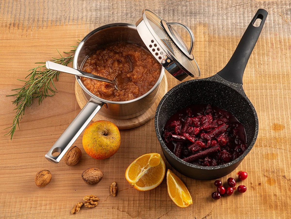 Sola Steelpan Fair Cooking - Ø 18 Cm - Zwart/wit - Aluminium - Antiaanbaklaag 6 Sola Steelpan Fair Cooking - Ø 18 Cm - Zwart/wit - Aluminium - Antiaanbaklaag - Afbeelding 6