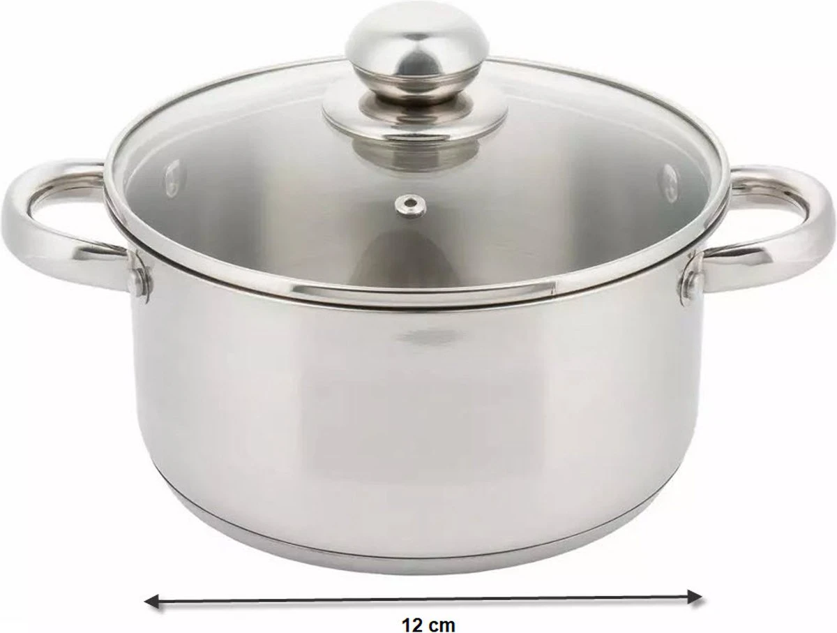 Kinghoff 4325 - Kookpan Met Deksel - Ø 12 Cm 1 Kinghoff 4325 - Kookpan Met Deksel - Ø 12 Cm