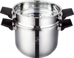 Royal Swiss Snelkookpan / Couscous Pan - 2 In 1 - 10 Liter - Ø 26 Cm - RVS - Inductie - Automatische Sluiting 9 Royal Swiss Snelkookpan / Couscous Pan - 2 In 1 - 10 Liter - Ø 26 Cm - RVS - Inductie - Automatische Sluiting -Keukenbenodigdheden Winkel 1200x935 3