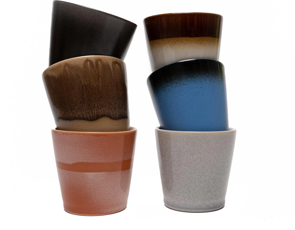 Koffiekopjes - Earth Koffiemok - Koffiebeker - Set Van 6 Kopjes - 200ML - Verschillende Kleuren - Porselein - Hip En Trendy 1 Koffiekopjes - Earth Koffiemok - Koffiebeker - Set Van 6 Kopjes - 200ML - Verschillende Kleuren - Porselein - Hip En Trendy