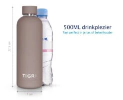 TIGR The Minimalist - Drinkfles - Thermosfles - RVS - 500ml - Taupe -Keukenbenodigdheden Winkel 1200x976 1