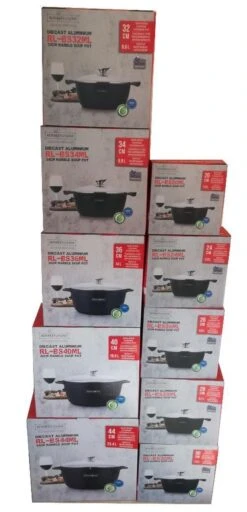 Royalty Line - Marble Soep/braadpan - Met Glazen Deksel Zwart - 24 CM. RL-BS24ML -Keukenbenodigdheden Winkel 579x1200