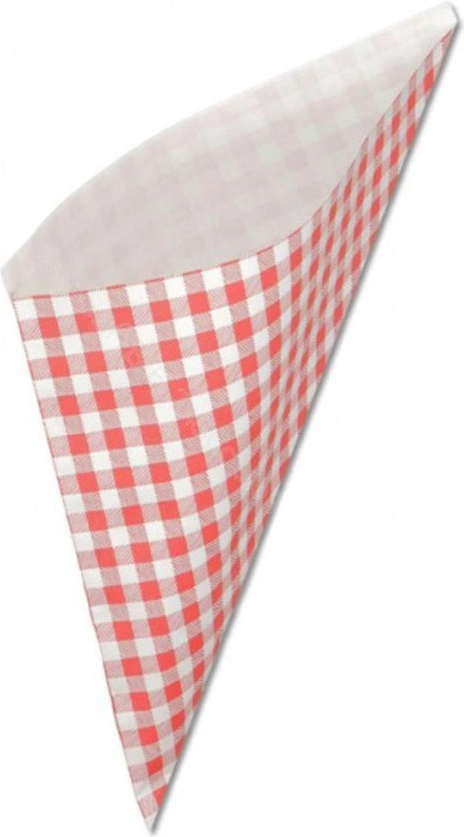 Papieren Frietzak | 50 Stuks | Patatzak | Rode Print | Frietzakken | Puntzakken | Frietzakjes 1 Papieren Frietzak | 50 Stuks | Patatzak | Rode Print | Frietzakken | Puntzakken | Frietzakjes