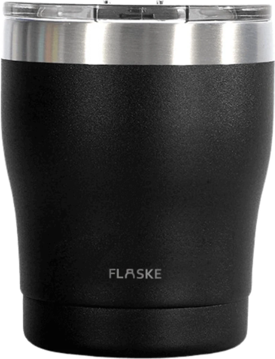 FLASKE Koffiebeker Coffee Cup - Night - 250ml - RVS Koffiebeker To Go Van 250ML 1 FLASKE Koffiebeker Coffee Cup - Night - 250ml - RVS Koffiebeker To Go Van 250ML