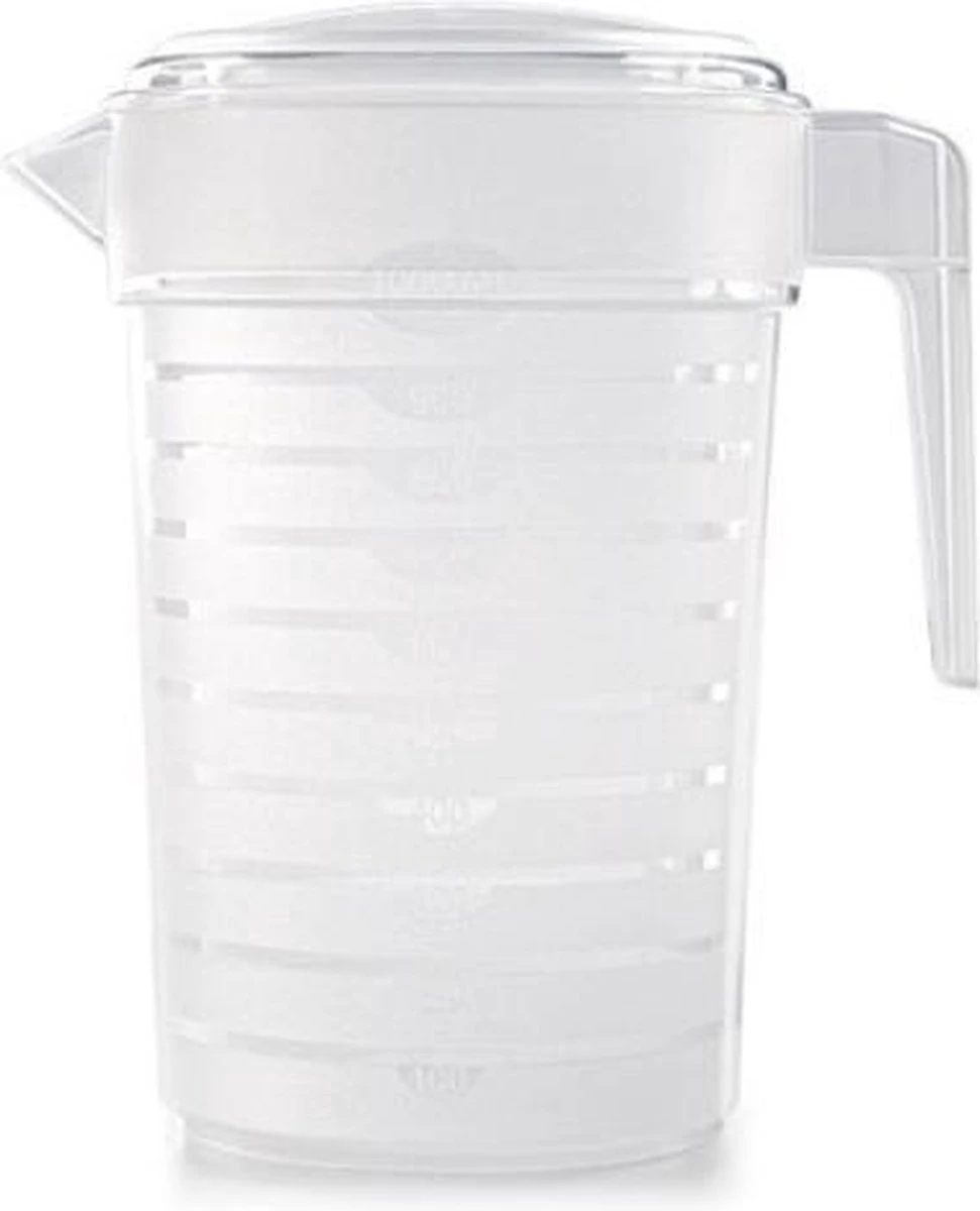 Forte Plastics - Schenkkan Met Deksel - Kunststof - Wit - 1 Liter 1 Forte Plastics - Schenkkan Met Deksel - Kunststof - Wit - 1 Liter
